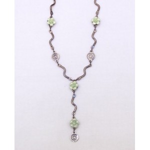 Collar acero y porcelana verde